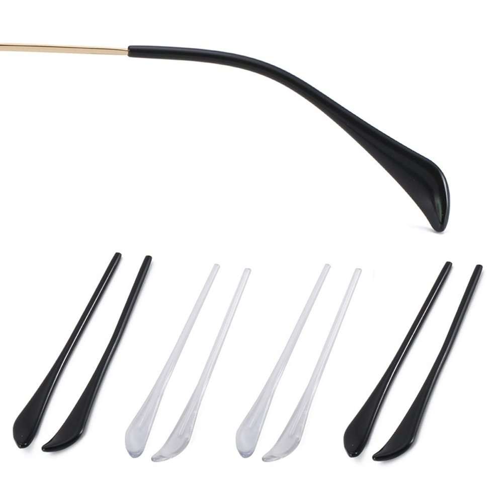 Glasses Temple End TipsAnti-Slip Plastic Eyeglass End Tips Ear Sock Pieces Tube Sleeve Eyewear Replacement Tipsfor Aviator Sunglass Eye Glasses Frames/Thin Metal Eyewear Frame, 4 Pairs,Black/White