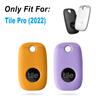 Geiomoo Silicone Case for Tile Pro 2022 Tracker, Soft Flexible Scratch Resistant Cover with Carabiner (2 Pack Orange+Lilac) view 2
