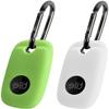 Geiomoo Silicone Case for Tile Pro 2022 Tracker, Soft Flexible Scratch Resistant Cover with Carabiner (2 Pack White+Fluorescent Green)