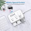 Extension Cord 15ft Bundle, NTONPOWER Flat Plug Power Strip with Long Extension Cord, Desktop Charging Station Wall Mount for Home, Dorm Room, Office and Nightstand - White view 4