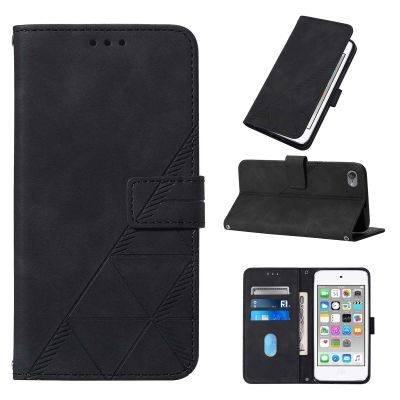 LEMAXELERS Wallet Case for iPod Touch 5, iPod Touch 7 Case with Magnetic PU Leather Flip Case with Card Holders Kickstand Case Shockproof Protection Case for iPod Touch 5 / Touch 6 Black YB2