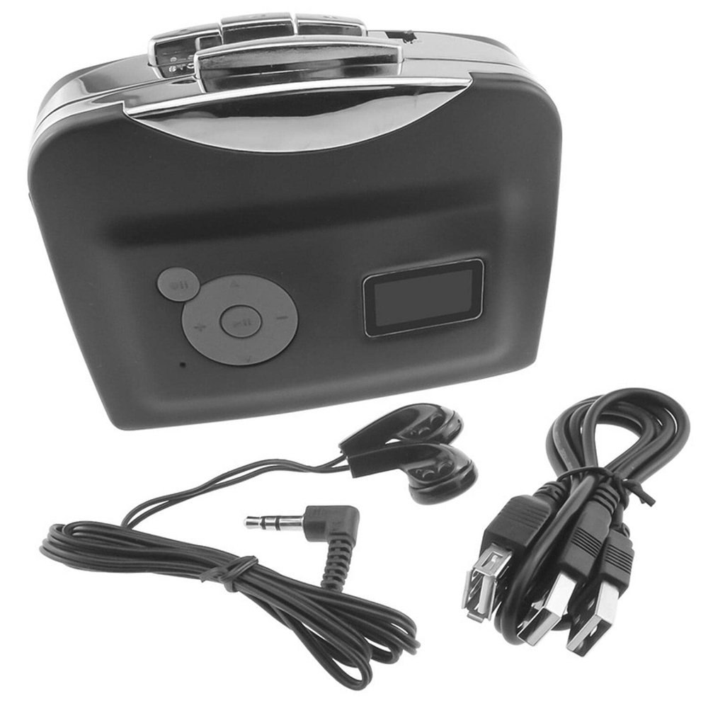 WDMWYZ Cassette Player Can Be Connected to USB Power Supply of U Disk Convert The Tape to MP3 Creative Gift Stereo Walkman,Black