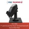 ENS Tailwind Pax S800 7" Latch and Lock Flexipole Plus Pole Mount Terminal Stand with Square Freestanding Mobility Base Plate, Black view 2
