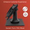 ENS Tailwind Pax S800 7" Latch and Lock Flexipole Plus Pole Mount Terminal Stand with Square Freestanding Mobility Base Plate, Black view 3