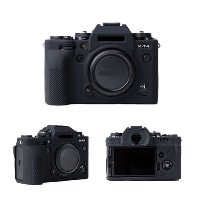 Soft Silicone Black Camera Case Armor Skin Body Cover Protector for Fujifilm X-T4 XT4 Mirrorless Camera, Black, Skin body cover case