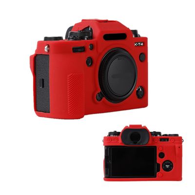 Soft Silicone Red Camera Case Armor Skin Body Cover Protector for Fujifilm X-T4 XT4 Mirrorless Camera, Red, Skin body cover case