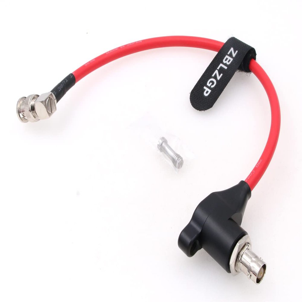 ZBLZGP SDI Protector Surge Overvoltage Circuit Protection Cable for RED Komodom ARRI Camera Elbow BNC Male to Female (Red)