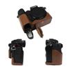 Protective Coffee PU Leather Camera Case Half Body Cover Base Case with Bottom Opening Version for Panasonic Lumix S5 Camera, Coffee, Half Body Base Case view 3