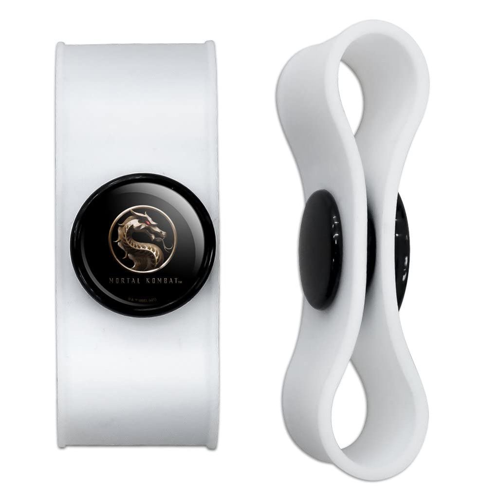 GRAPHICS & MORE Mortal Kombat Logo Headphone Earbud Cord Wrap - Charging Cable Manager - Wire Organizer Set of 2 - White