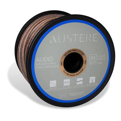 AUSTERE III Series Speaker Cable 50ft Oxygen Free Copper, Soft-Touch High Flex Cable & Precision Pull Marker  14-Gauge