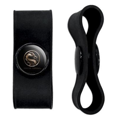 GRAPHICS & MORE Mortal Kombat Logo Headphone Earbud Cord Wrap - Charging Cable Manager - Wire Organizer Set of 2 - Black