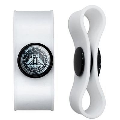 GRAPHICS & MORE The Batman Gotham City Seal Headphone Earbud Cord Wrap - Charging Cable Manager - Wire Organizer Set of 2 - White