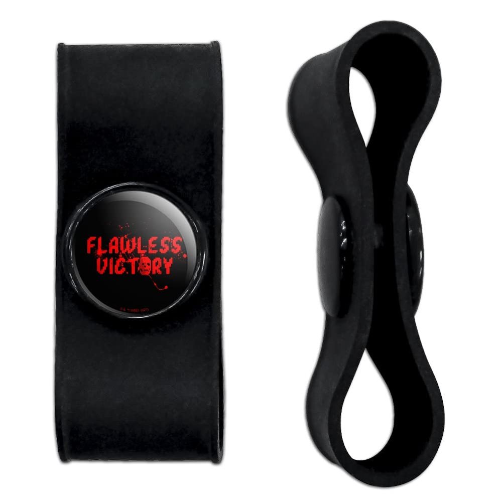 GRAPHICS & MORE MK Flawless Victory Splatter Headphone Earbud Cord Wrap - Charging Cable Manager - Wire Organizer Set of 2 - Black