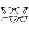 DIFF Leah Reading Glasses for Women | Lightweight Oversized Readers | 1.0 Magnification Blue Light Blocking Lens | Black view 1
