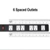 Opentron 10-Pack OT16063 Heavy Duty Metal Surge Protector Power Strip with Mounting Parts 6 White Outlets 3 Feet Power Cord view 2