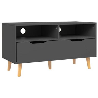 vidaXL Engineered Wood TV Stand - Gray Scandinavian Style - Robust Cabinet with Ample Storage - Easy Assembly and Maintenance