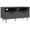 vidaXL Engineered Wood TV Stand - Gray Scandinavian Style - Robust Cabinet with Ample Storage - Easy Assembly and Maintenance view 1
