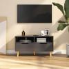 vidaXL Engineered Wood TV Stand - Gray Scandinavian Style - Robust Cabinet with Ample Storage - Easy Assembly and Maintenance view 2