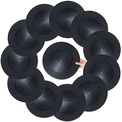 12 Pieces Vinyl Records Decor 12 Inch Fake Vinyl Records Plain Record Decorations for Wall Aesthetic Home Studio Room, Discs Hip Hop Rock 70s 80s 90s Retro Decor