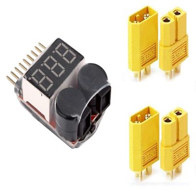 Replacement Part For Alarm Voltage Tester Checker + Warning Buzzer +2 Pair XT60