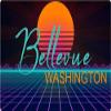 Bellevue Washington 2 X 1.25-Inch Vinyl Decal Stiker Retro Neon Design view 1