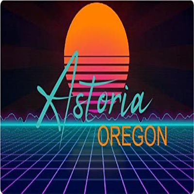 Astoria Oregon 2 X 1.25-Inch Vinyl Decal Stiker Retro Neon Design