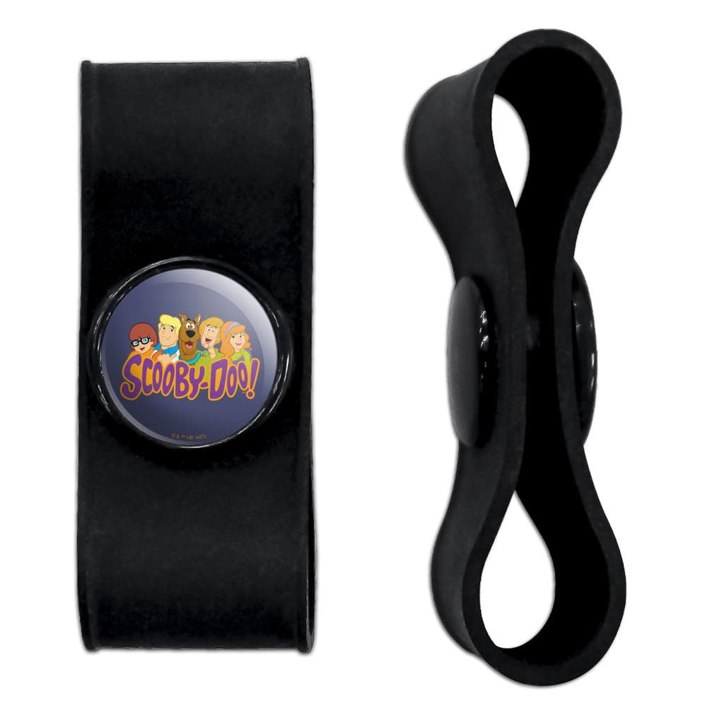 GRAPHICS & MORE Scooby-Doo Gang Headphone Earbud Cord Wrap - Charging Cable Manager - Wire Organizer Set of 2 - Black