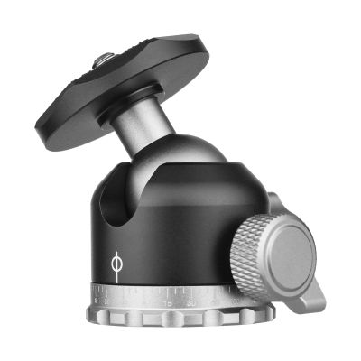 Andoer Panoramic Tripod Head Mount Adapter 1/4 Inch Screw Connector Mini Ball Head Aluminium Alloy CNC Machining 5kg/11lbs Load Capacity