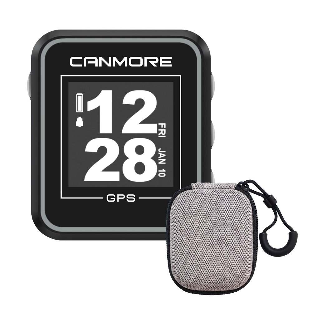 CANMORE H300 Handheld GPS Golf Device & Case, 41,000+ Free Worldwide Preloaded Courses, Essential Distance Measuring Function, Powerful Magnetic Mount with Clip for Golf Cart, Bag and Belt, Black