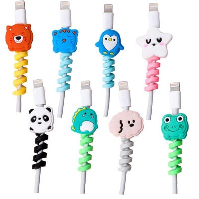 Ruluti Charger Data Cable Holder Animal Cable Protectors USB Cable Saver Silicone Flexible Wire Protectors Cable Organizer Management, Blue