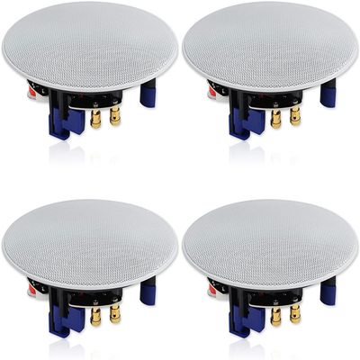 Herdio 320 Watts 2 Way Flush Mount in Ceiling Speakers 4 Inches for Kitchen,Living Room,Office 4 Speakers