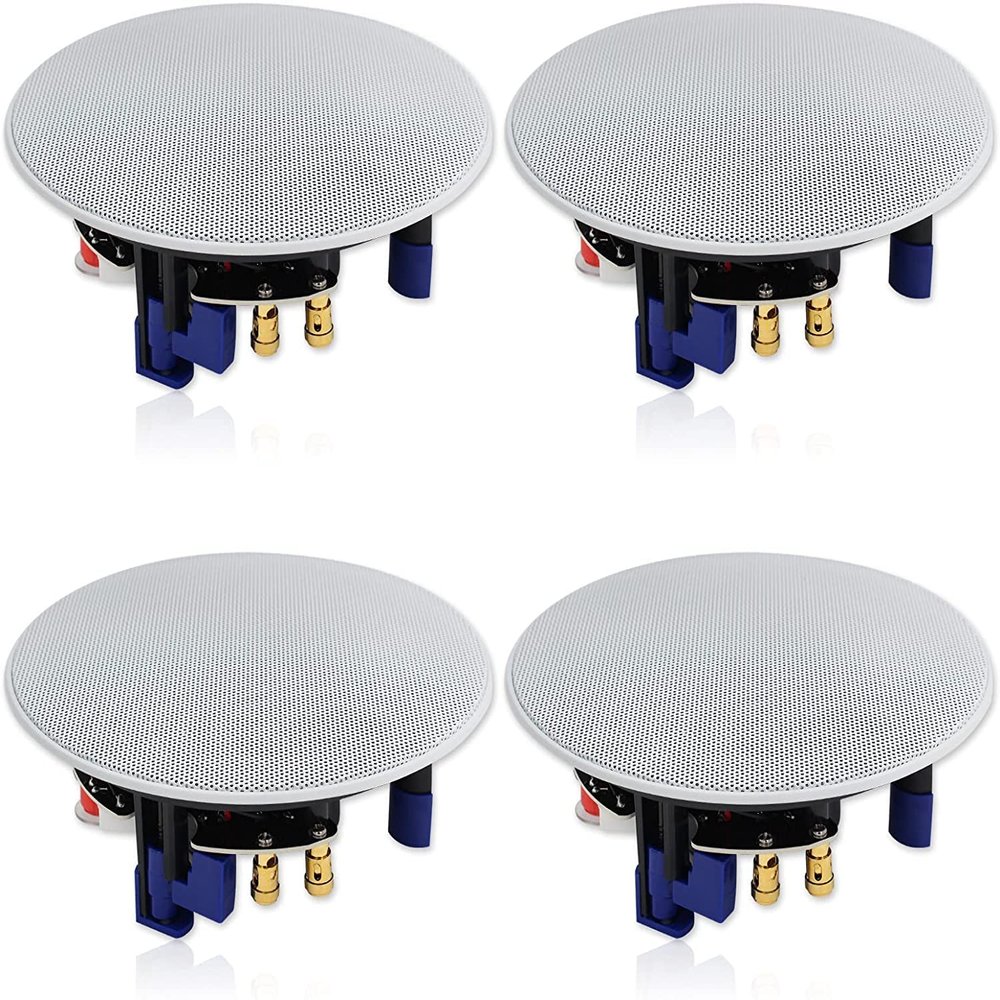 Herdio 320 Watts 2 Way Flush Mount in Ceiling Speakers 4 Inches for Kitchen,Living Room,Office 4 Speakers