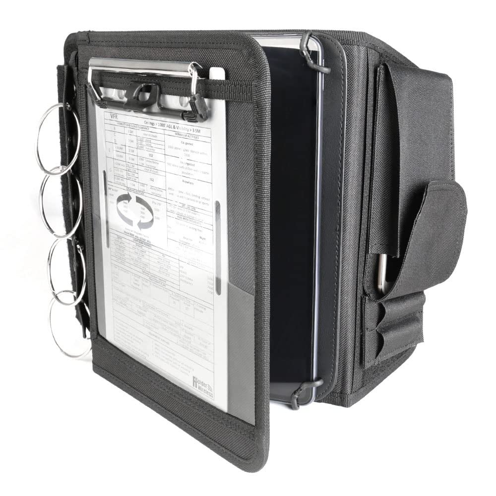 R SPIDER WIRELESS Pilot Kneeboard, Includes Aluminum Clipboard. Fits iPad Pro 9.7", 10.5", 11", iPad and iPad Air 1/2/3/4/5/6, and Any Other 9"-11" Tablets, Adjustable