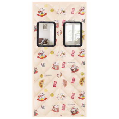 XYXH Magnetic Thermal Insulated Door Curtain 51x79in, Winter Stop Draft Keep Cold Out Door Cover, Waterproof Easy to Install, for Air Conditioner Heater Room/Kitchen