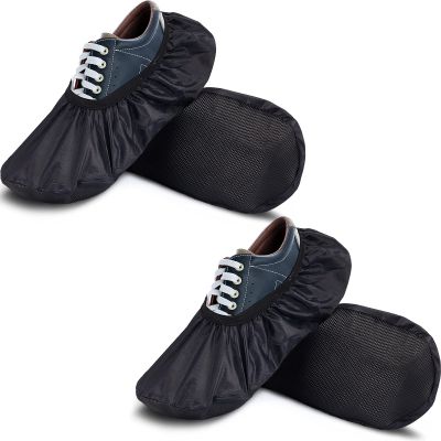 SATINIOR 2 Pairs Bowling Shoe Covers Black Non-Slip Protector, Reusable, XL