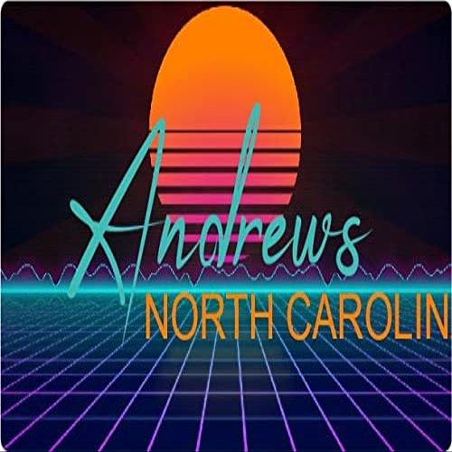 Andrews North Carolina 2 X 1.25-Inch Vinyl Decal Stiker Retro Neon Design