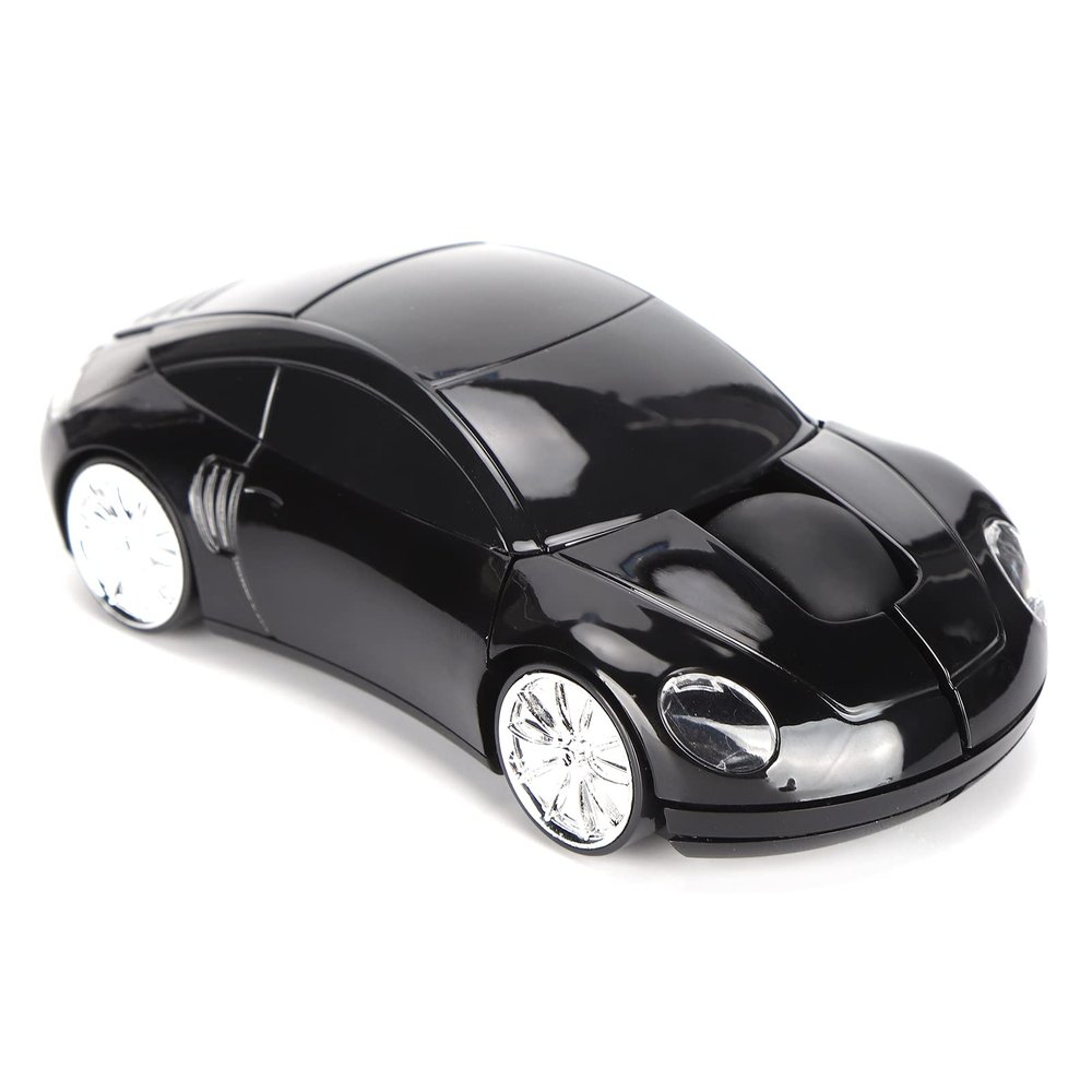 2.4GHz Mouse Car Shape Ergonomic Optical Cordless with USB Receiver Mause for PC Office Laptops(Black)