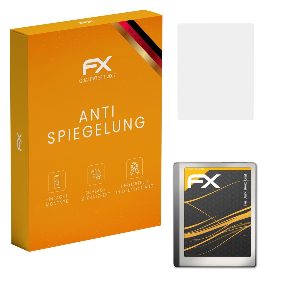 atFoliX Screen Protector compatible with Onyx Boox Leaf Screen Protection Film, anti-reflective and shock-absorbing FX Protector Film (2X)