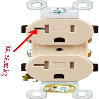 Spy Camera Wall Outlet HD 1080P Ivory