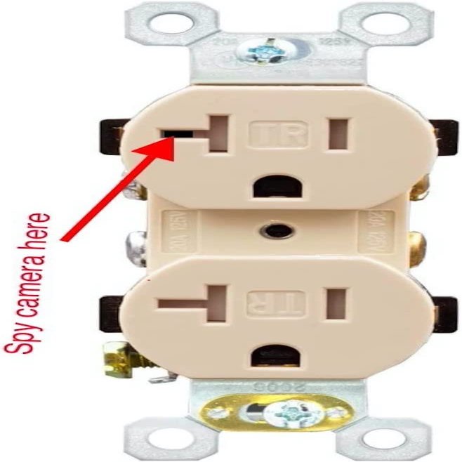 Spy Camera Wall Outlet HD 1080P Ivory