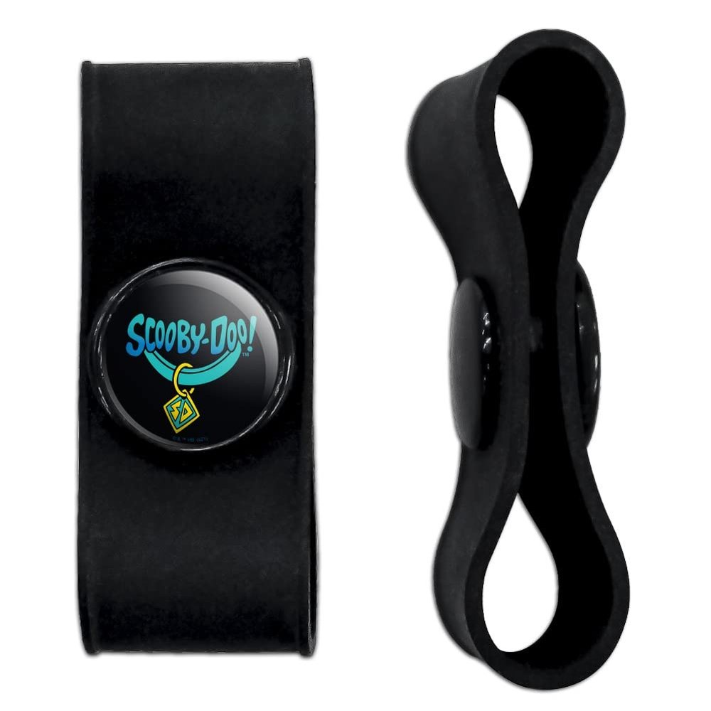 GRAPHICS & MORE Scooby-Doo Collar Headphone Earbud Cord Wrap - Charging Cable Manager - Wire Organizer Set of 2 - Black