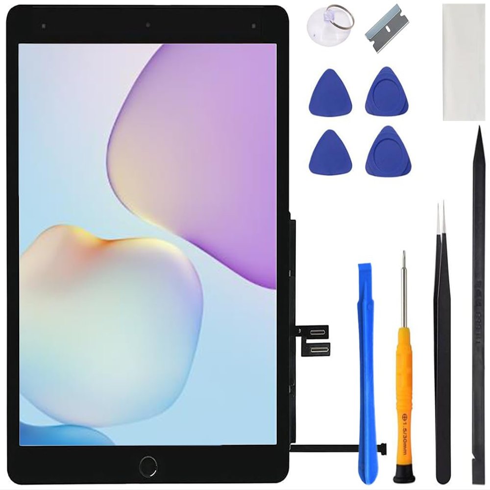 VDASO for iPad 9 (9th Generation) Screen Replacement 10.2 Inch Digitizer, for iPad 9th Gen 2021 A2602 A2603 A2604 A2605 Touch Glass Panel with Home Button, Repair Kit (Black)