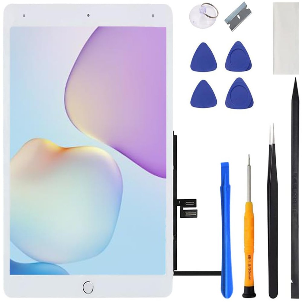 VDASO for iPad 9 (9th Generation) Screen Replacement 10.2 Inch Digitizer, for iPad 9th Gen 2021 A2602 A2603 A2604 A2605 Touch Glass Panel with Home Button, Repair Kit (White)