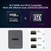 Zoravson M.2 NVME SATA SSD Enclosure Adapter, USB 3.1 Gen 2 10Gbps, Aluminum External Hard Drive Adapters and Reader for 2230 2242 2260 2280 for Win/OSX/Linux System, Capacity 2TB view 3