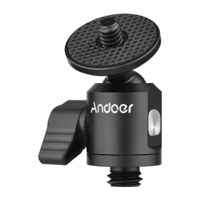 Andoer Mini Ballhead Adapter Camera Tripod Ball Head Mount Alumnum Alloy 1/4 Inch Screw Connector to 3/8 Inch Screw Connector