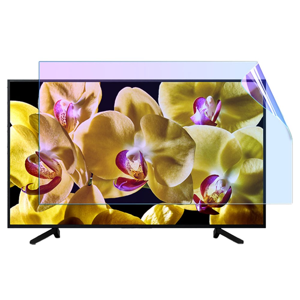 XRRX 32-75 Inch LCD Screen Protector, Anti Blue Light/Matte Anti Glare TV Screen Protector Film Anti Scratch 4-Sided Ring Glue Install / 55in 1221x689mm