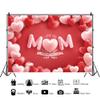 10x8ft Happy Mother's Day Backdrops Red White Love Heart Photography Background for Woman New Mom Lady Mother's Day Party Bridal Shower Party Decoration Cake Table Banner Photo Studio Props view 3