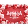 10x8ft Happy Mother's Day Backdrops Red White Love Heart Photography Background for Woman New Mom Lady Mother's Day Party Bridal Shower Party Decoration Cake Table Banner Photo Studio Props view 4