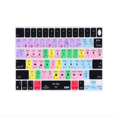 XSKN Silicone Keyboard Cover Skin for 2021 Apple MacBook Pro M1 Pro / M1 MAX Chip with Touch ID 14.2-inch Model A2442 16.2-inch Model A2485 (Shortcuts Final Cut Pro - US Version Keyboard)