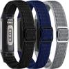 3-Pack Elastic Nylon Bands Compatible with Fitbit Charge 6/ Charge 5, Breathable Adjustable Replacement Stretchy Nylon Loop Wristband Sport Strap for Women Men, 301 view 1